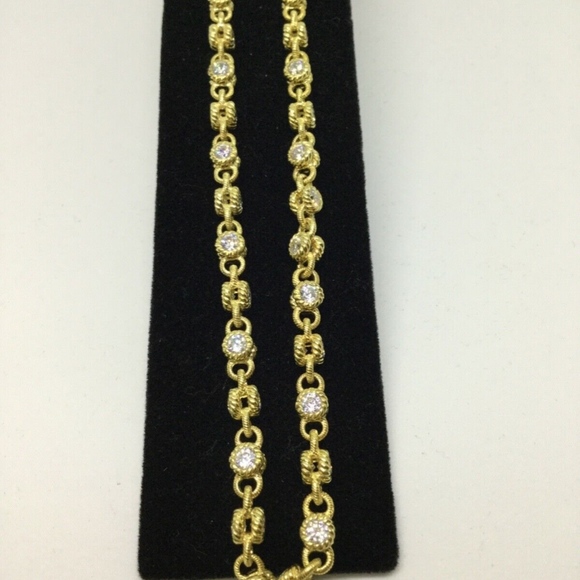 Judith Ripka Jewelry - RARE Judith Ripka 100 Facet Necklace 14K Gold Clad